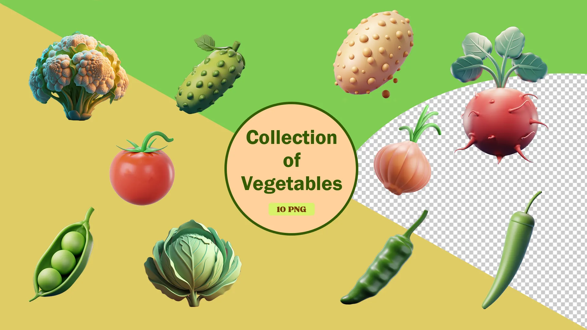 Healthy Eating Cartoon Vegetable Collection image